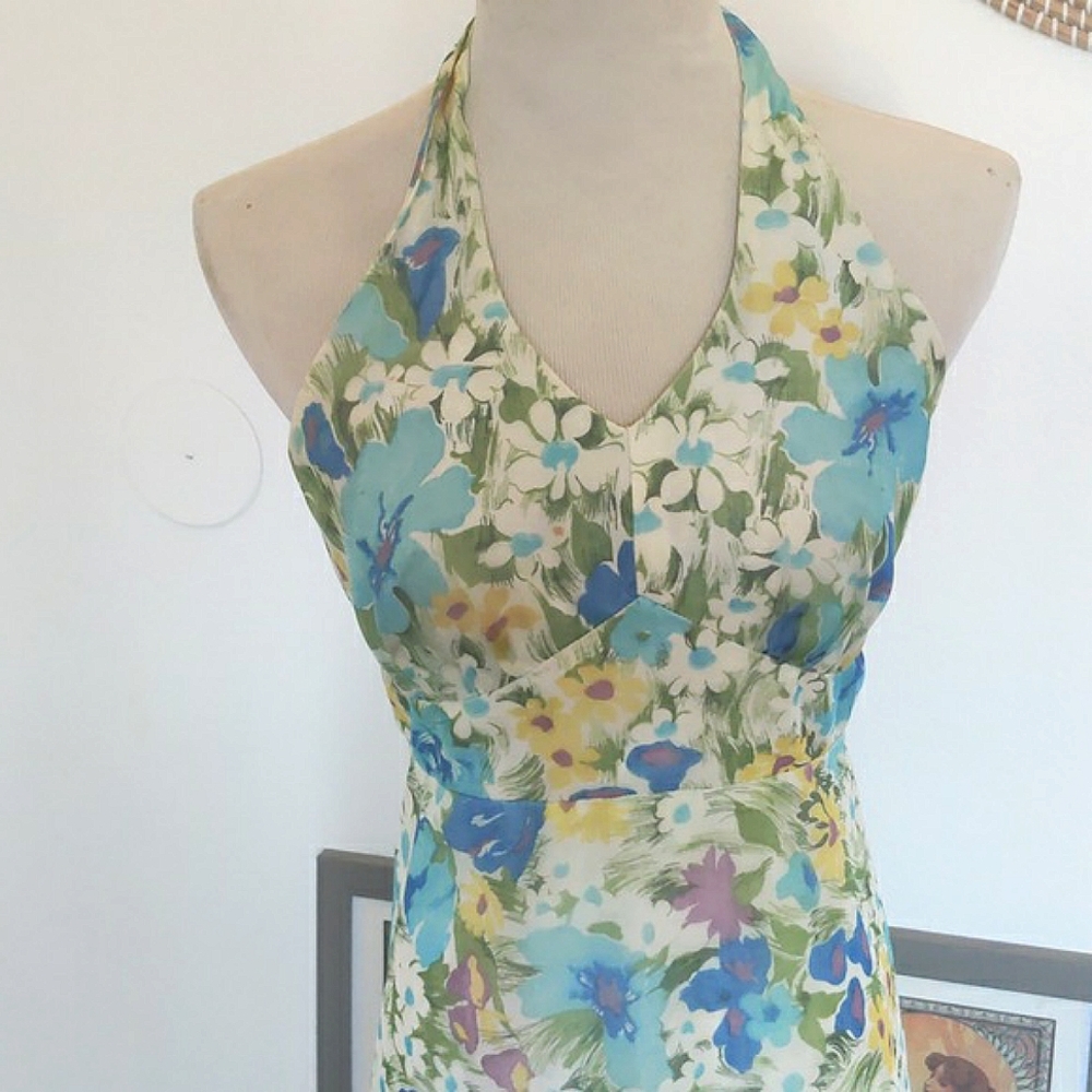 Vintage VTG 1970s JP Allen Maxi Halter Sun Dress
